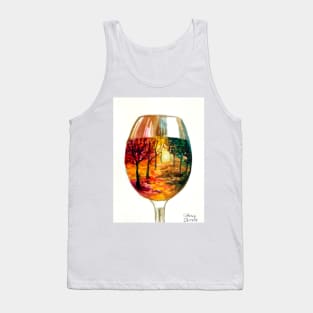 Autumn story in a glass of wine Tank Top